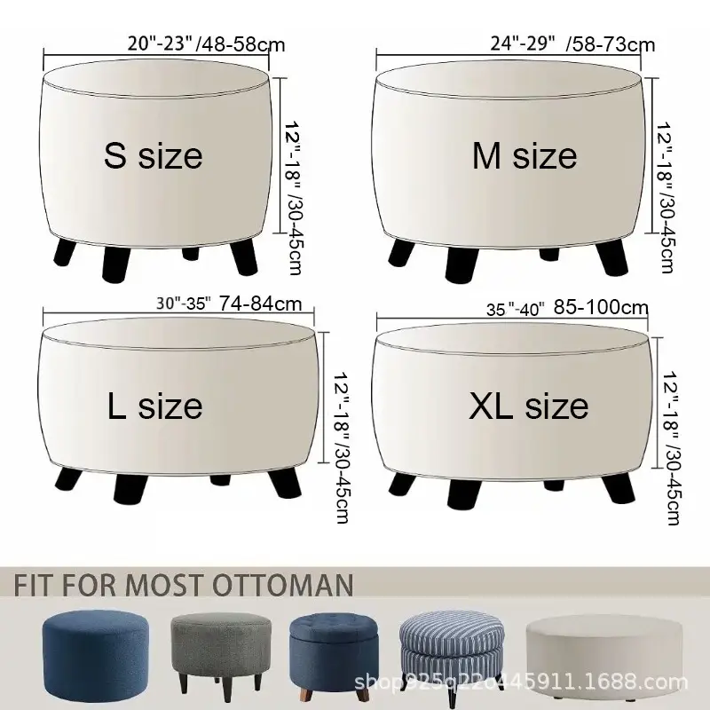 Round Jacquard Elastic Flannel Stool Cover - Image 2