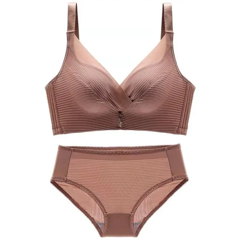 Women Bra Set Adjustable Pink Winter Comfort - Image 5