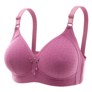 Pink Anti-Sagging Bra for Plus Size Comfortable Daily Wear