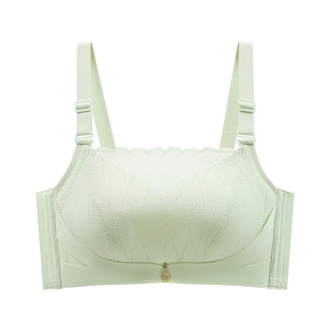 Mint Green Lace Bra Adjustable Straps Wireless Comfort - Image 5