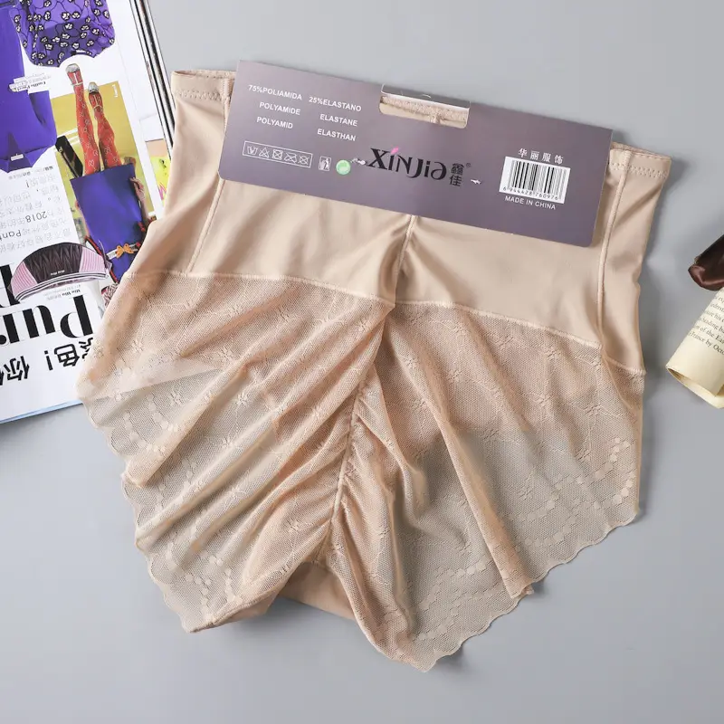 Women Ice Silk Postpartum Shaping Pants Black Plus Size - Image 2