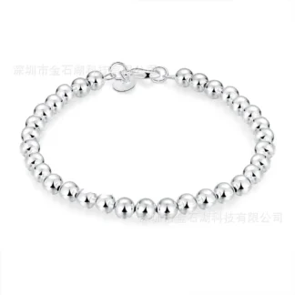 925 Silver Plated Buddha Bead Bracelet for Women