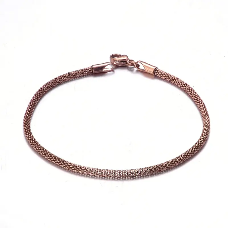 Rose Gold Mesh Bracelet for Women, Lightweight & Durable - Image 2