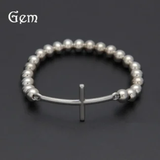 Stainless Steel Cross Pendant Bracelet for Teens & Young Adults