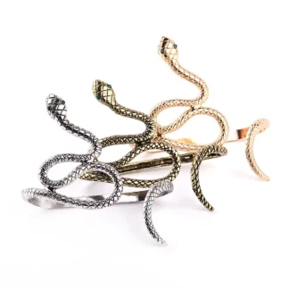 Snake Bracelet Rose Gold Silver Gold with Green Eyes
