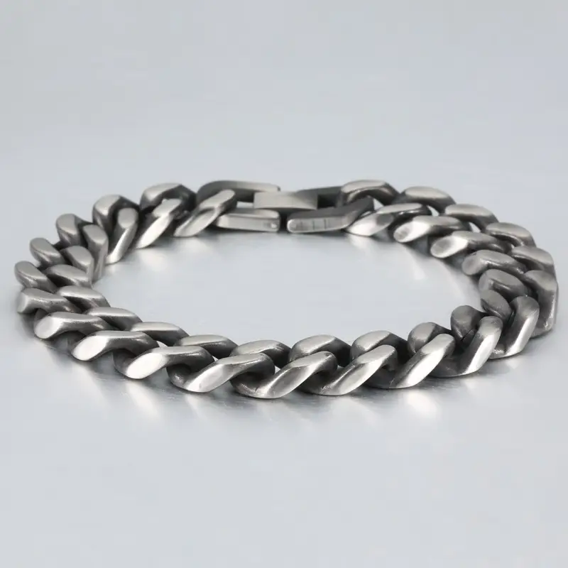 Titanium Steel Bracelets Retro Four-Sided Grinding - Image 3