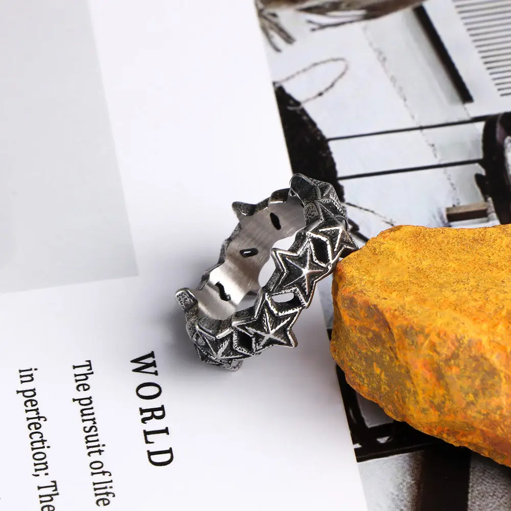 Stainless Steel Five Point Star Ring for Women - Image 3