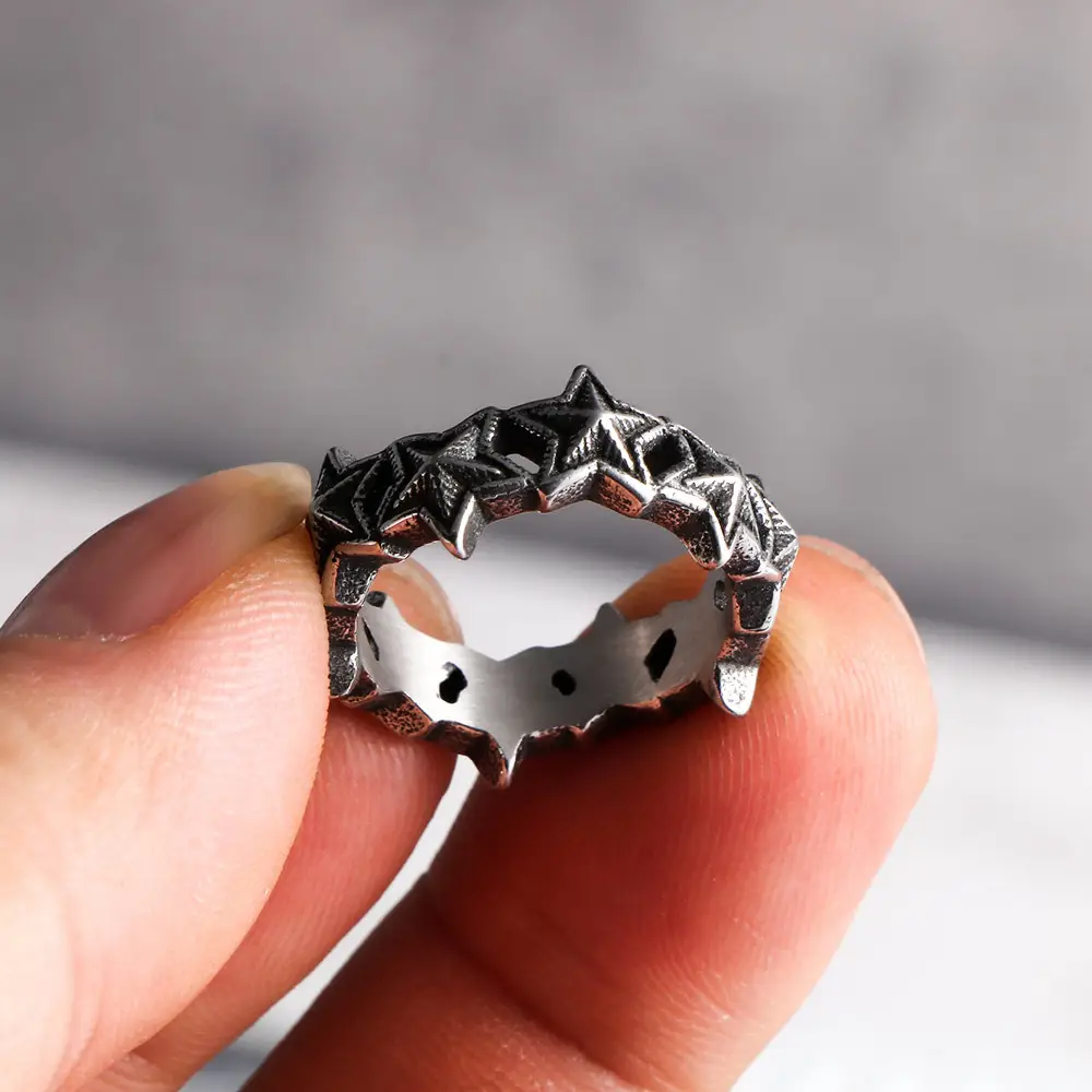 Stainless Steel Five Point Star Ring for Women - Image 4