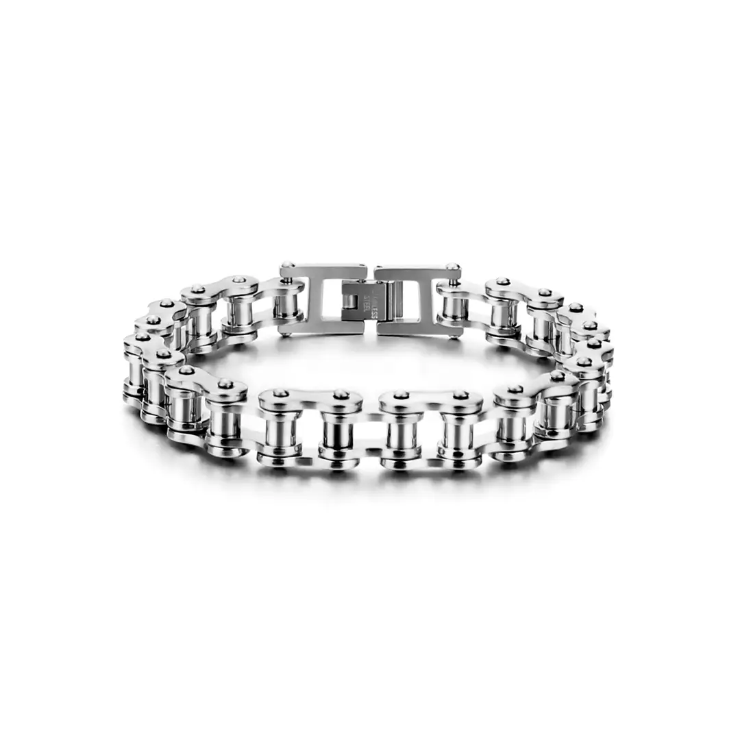 Gold Motorcycle Chain Bracelet for Men - Image 2