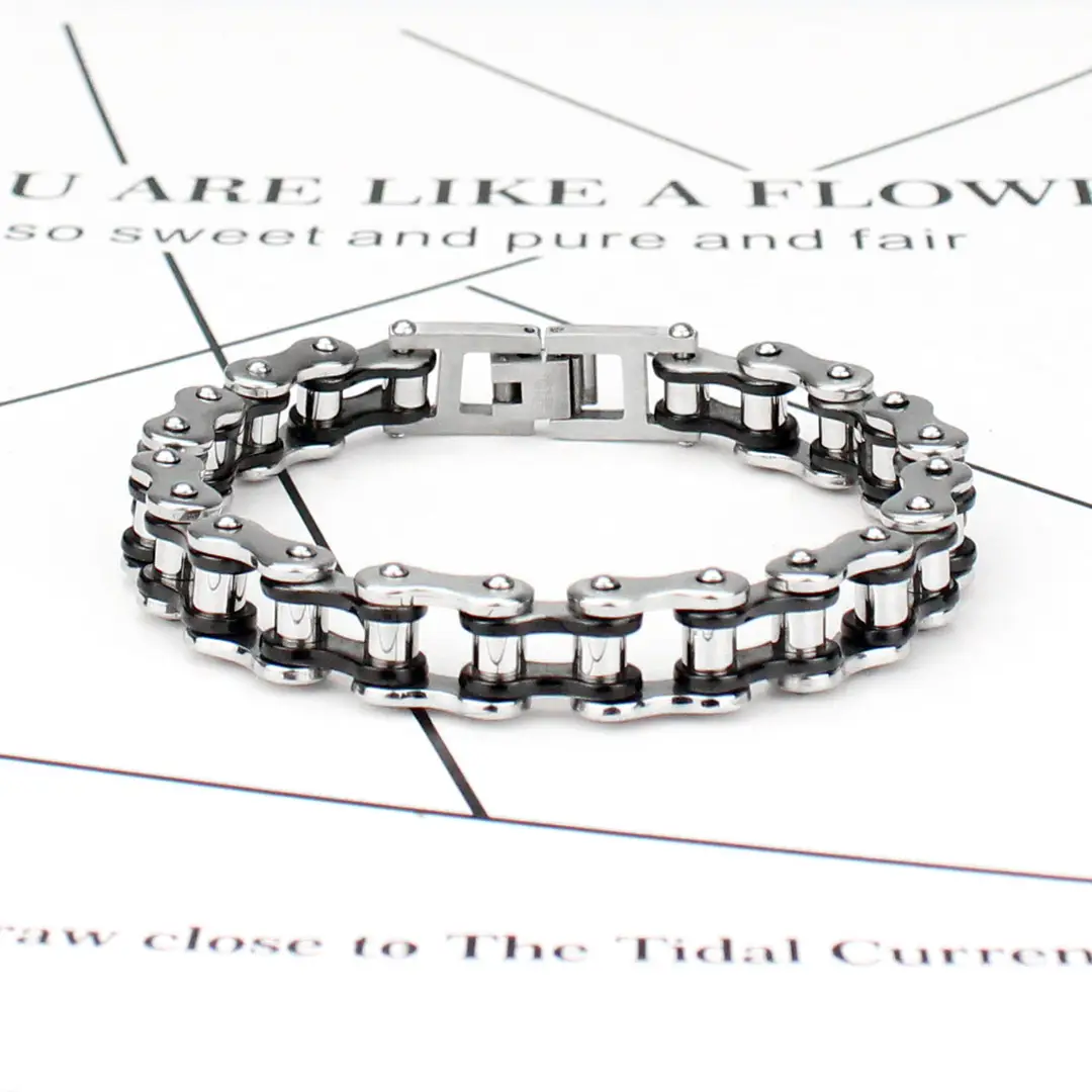 Gold Motorcycle Chain Bracelet for Men - Image 4