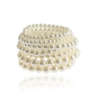 Multi Layer Pearl Bracelet Beige Luxury Pakistani Women