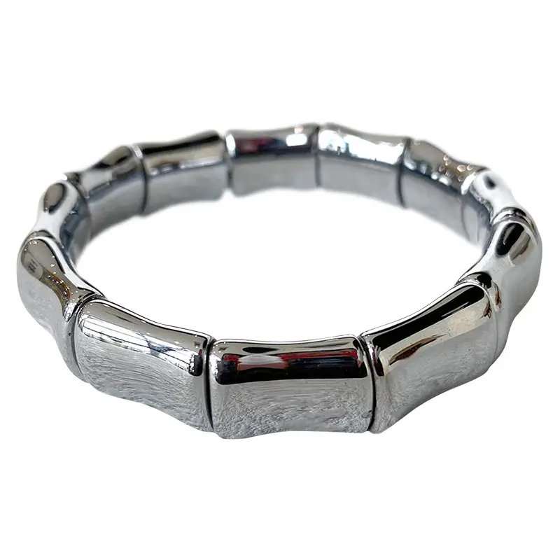 Modern Geometric Silver Bracelet for Men Women - Image 5