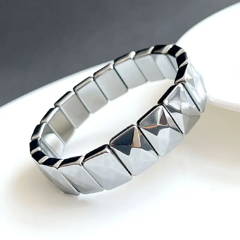 Modern Geometric Silver Bracelet for Men Women - Image 8