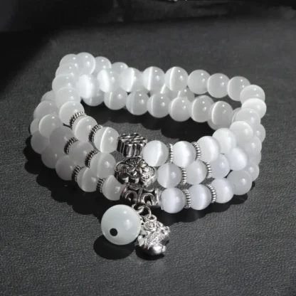 White Opal Cat Eye Bracelet for Women