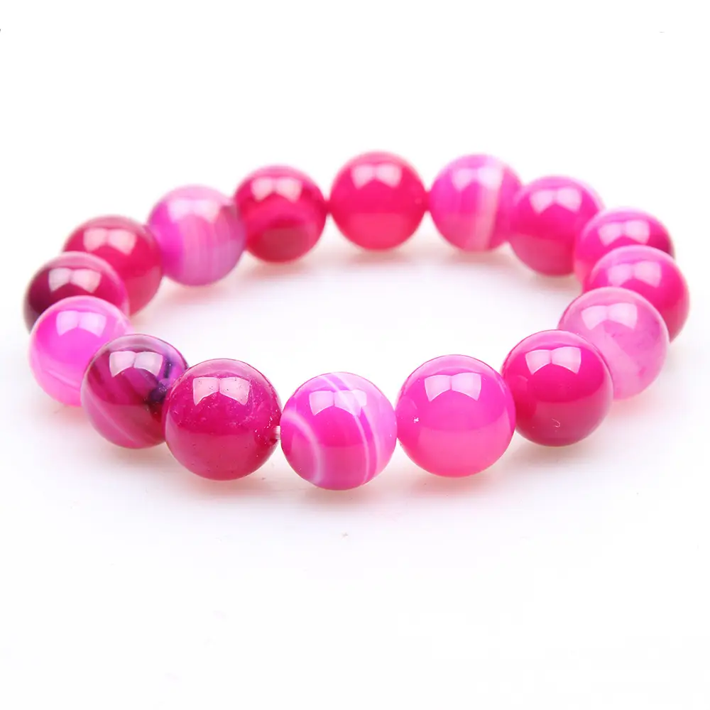 Rose Red Agate Bracelet Beads Set for Women - Image 8