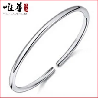Silver Plated Open End Bracelet for Women