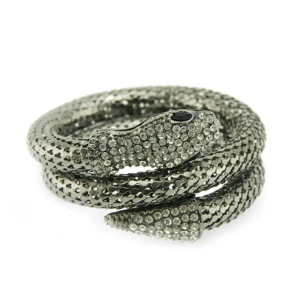 Multi Layered Snake Bracelet Gold Plated Diamond Embellished - Image 8