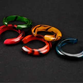 Handcrafted Mango Wood Bracelets in Red Green Yellow Blue