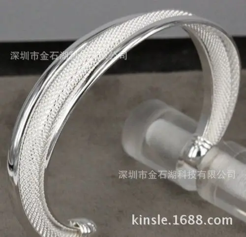 Silver Beveled Net Bracelet for Women - Image 4