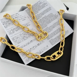 Gold Plated Arc de Triomphe Chain Necklace for Women