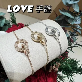 LOVE Handchain Gold Plated Sparkle Stones
