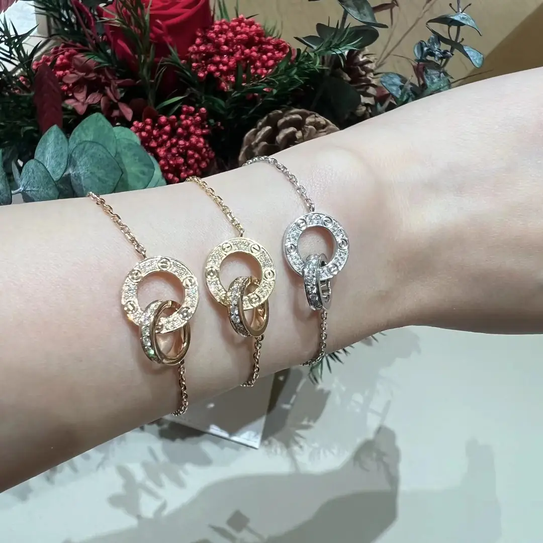 LOVE Handchain Gold Plated Sparkle Stones - Image 2