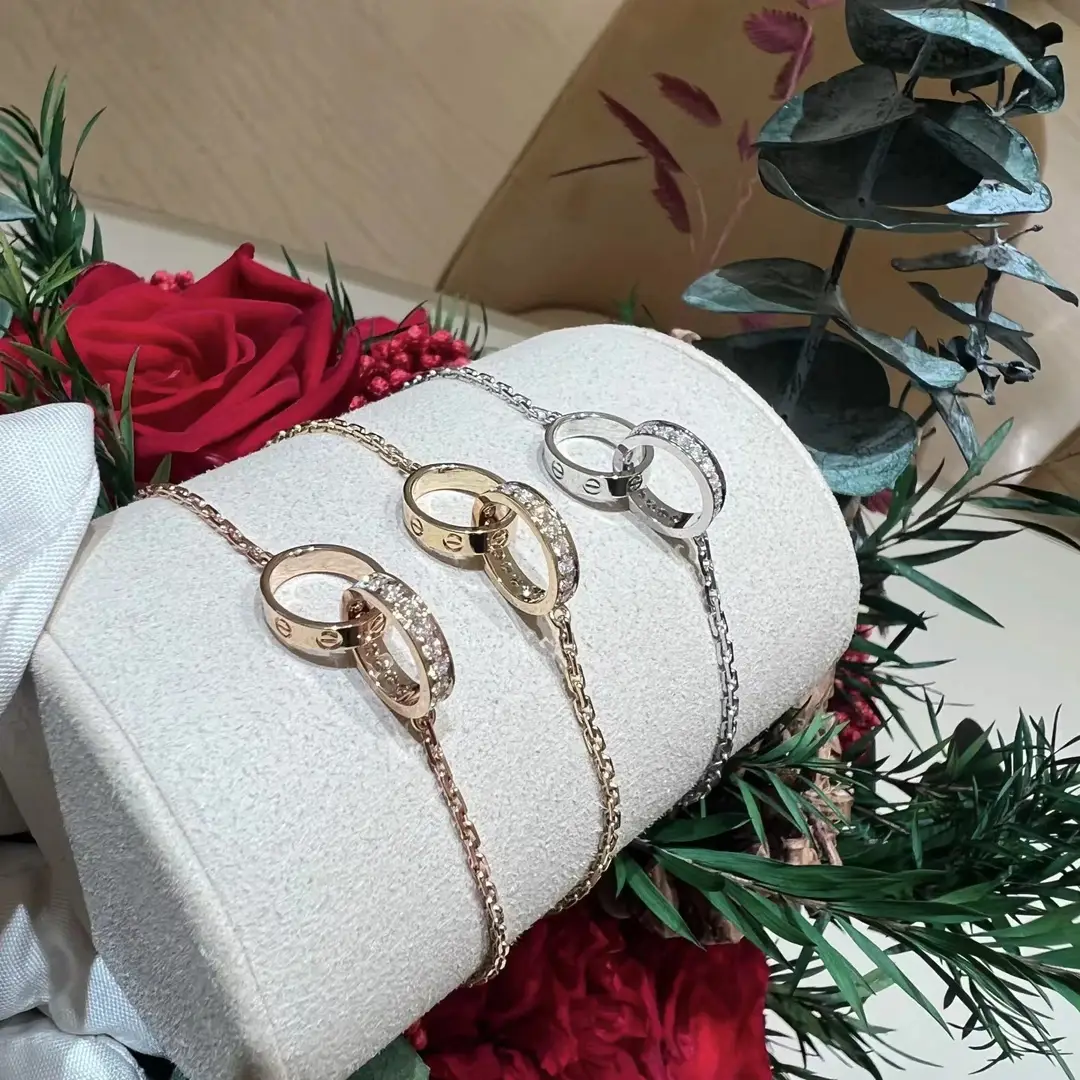 LOVE Handchain Gold Plated Sparkle Stones - Image 3