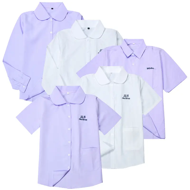 Thai School Uniform Girls Lilac Long Sleeve High Quality - Image 2