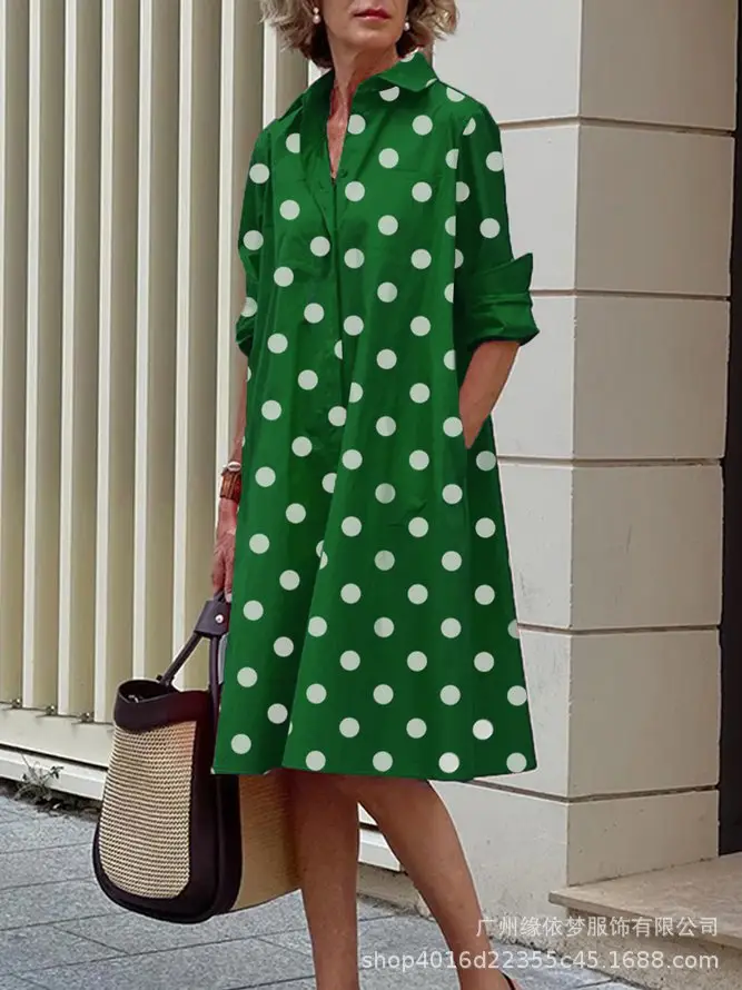Women Printed Cardigan Dress S-red Plant Flower High Quality - Image 2