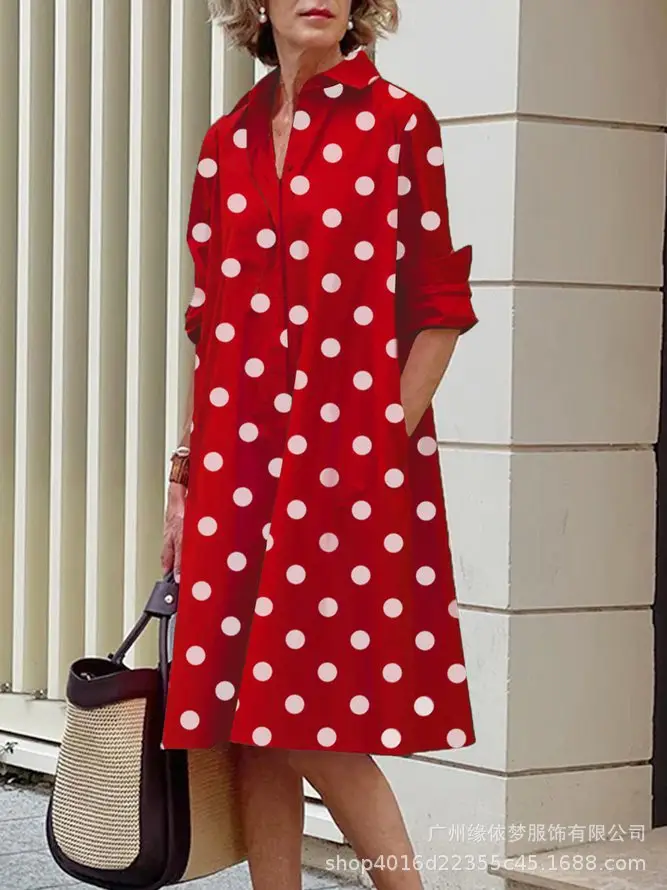 Women Printed Cardigan Dress S-red Plant Flower High Quality - Image 4