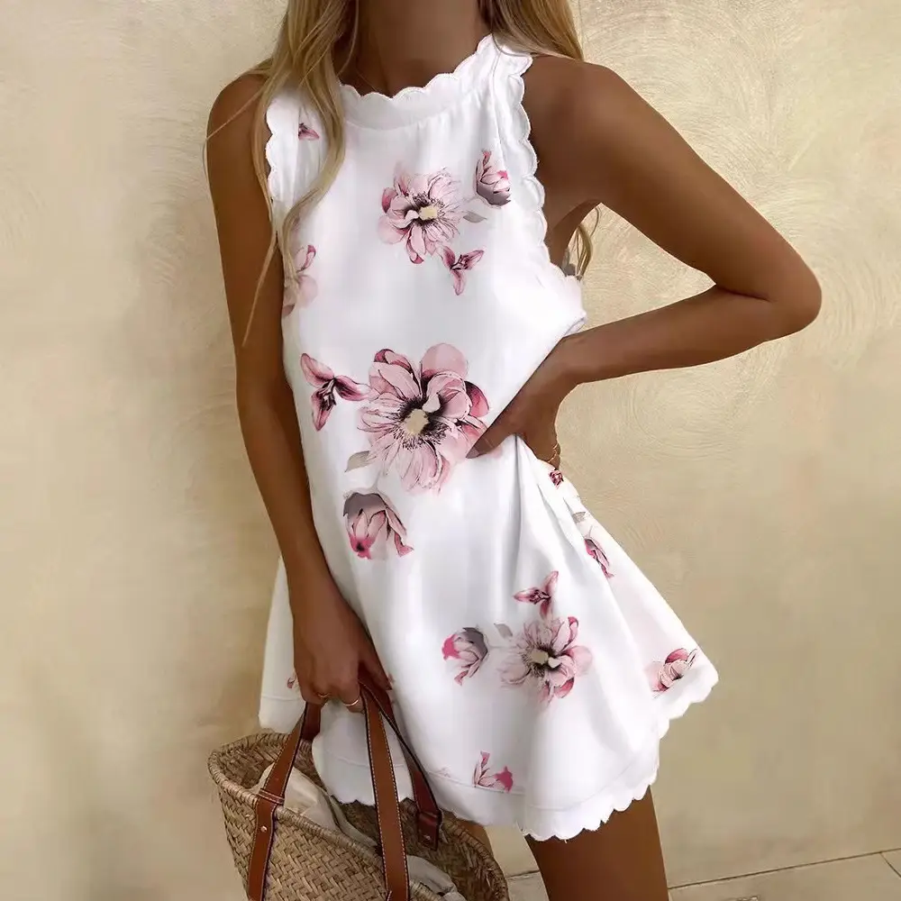 Women Cotton Dragonfly Print Flounce Dress - Image 3