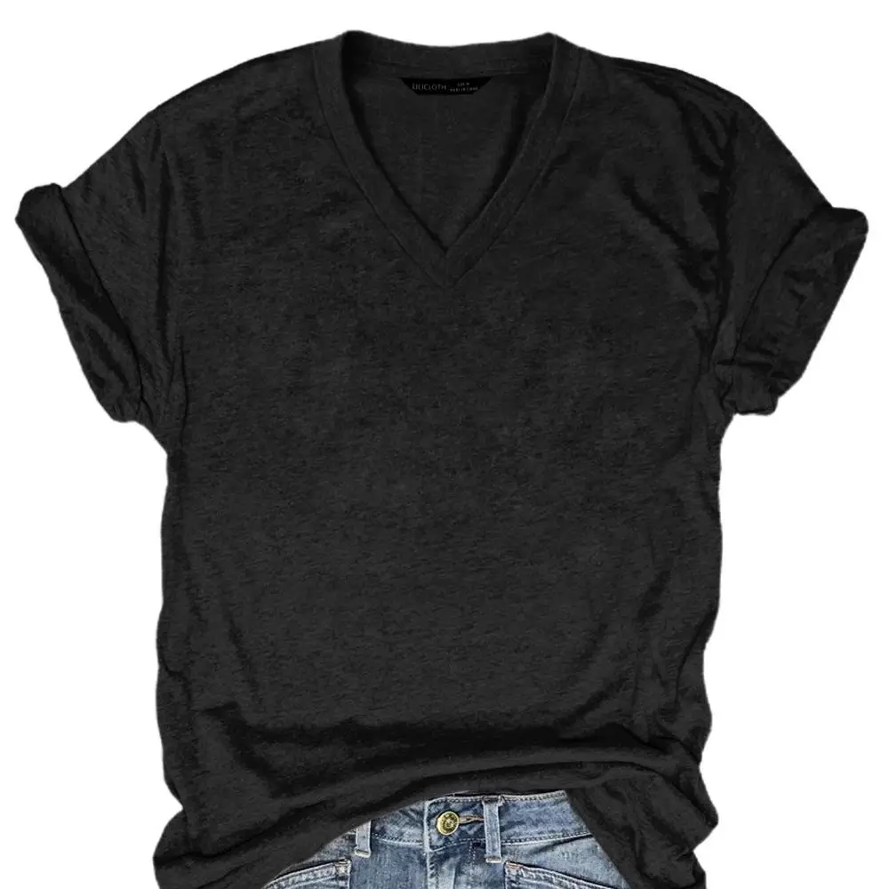 Women V-Neck Printed T-Shirt Summer Casual Multi Color - Image 2