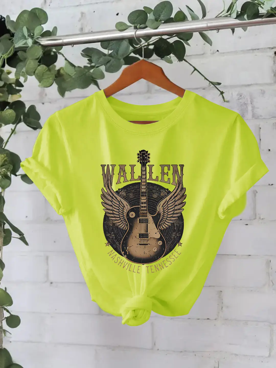Women Cotton Guitar Wings T-Shirt Summer White - Image 4