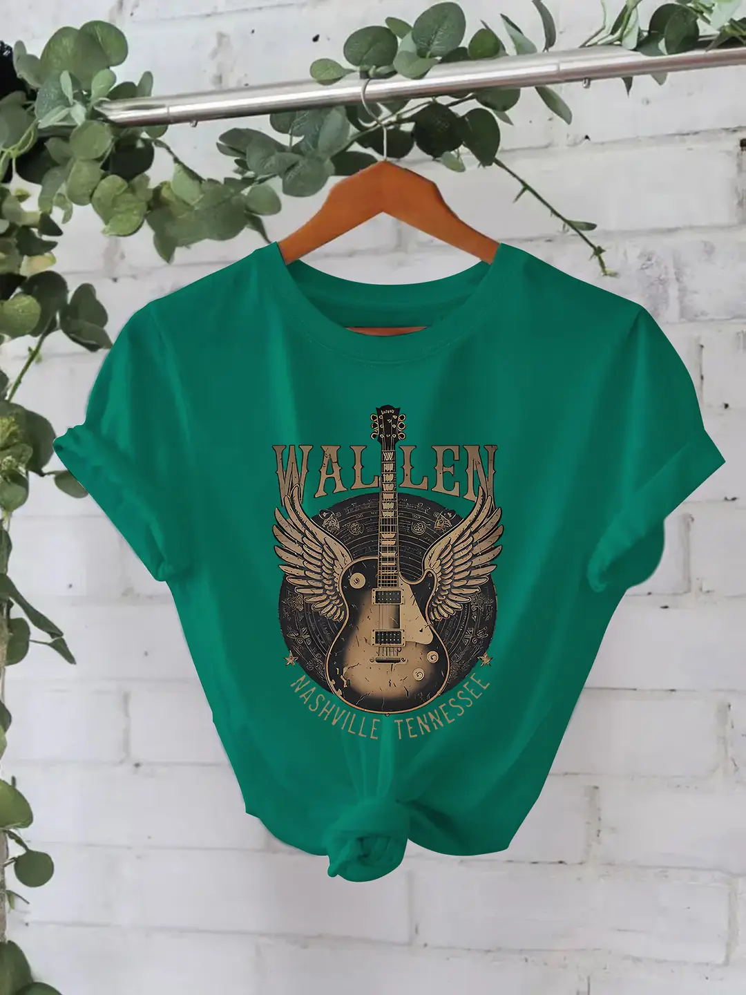 Women Cotton Guitar Wings T-Shirt Summer White - Image 5