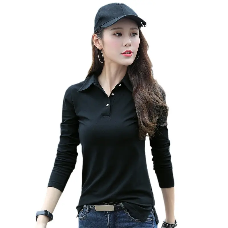 Women Slim Fit Green Cotton Polo Shirt 2025 - Image 5