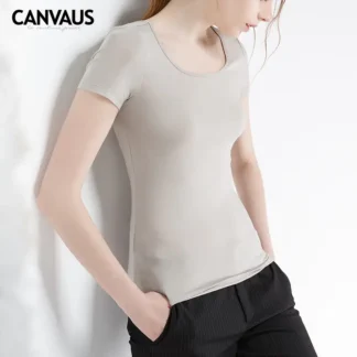 Women's Modal Short Sleeve Round Neck T-Shirt Summer Black