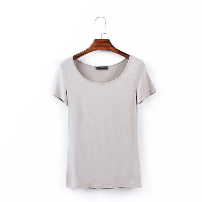 Women's Modal Short Sleeve Round Neck T-Shirt Summer Black - Image 5