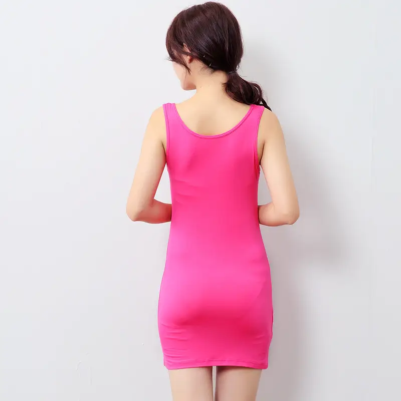 Women's Pink Slim Fit Modal Camisole Skirt Plus Size - Image 4