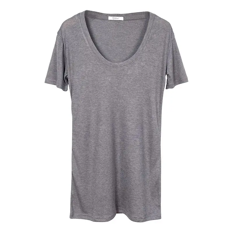 Women V-Neck T-Shirt Coffee Color Casual Black - Image 5