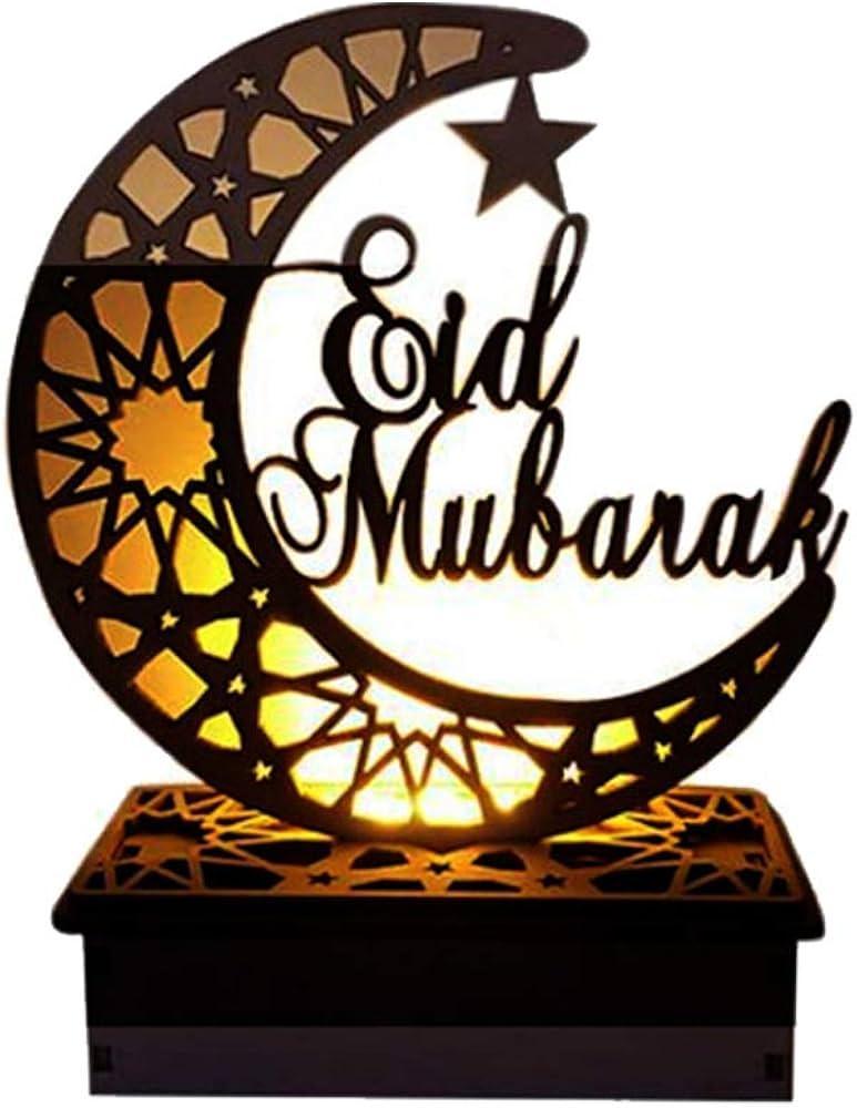Elegant Moon Decor Black MDF 7x7 Inch Eid Home Decor - Image 2