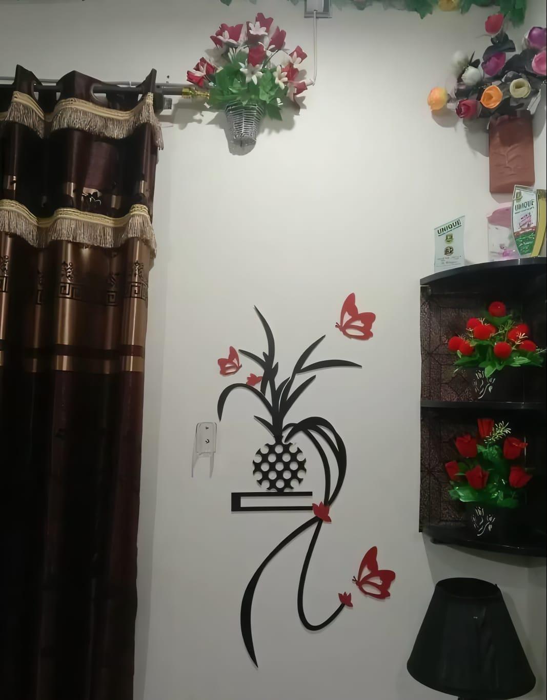 3D Wooden Wall Art Black Red Butterfly 30x14" - Image 5