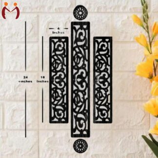 Laser Cut Wooden Wall Art Set Black 3D Modern Decor