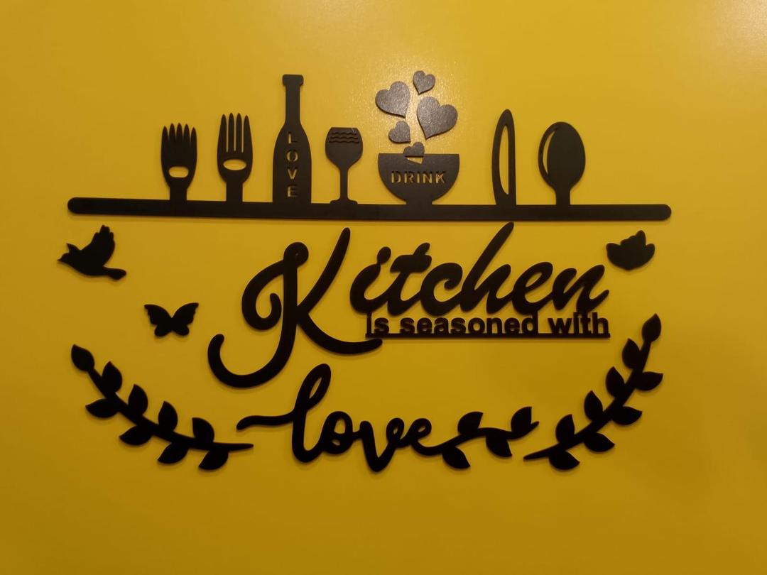3D Kitchen Wall Art Black Laser Cut Decor - Image 2