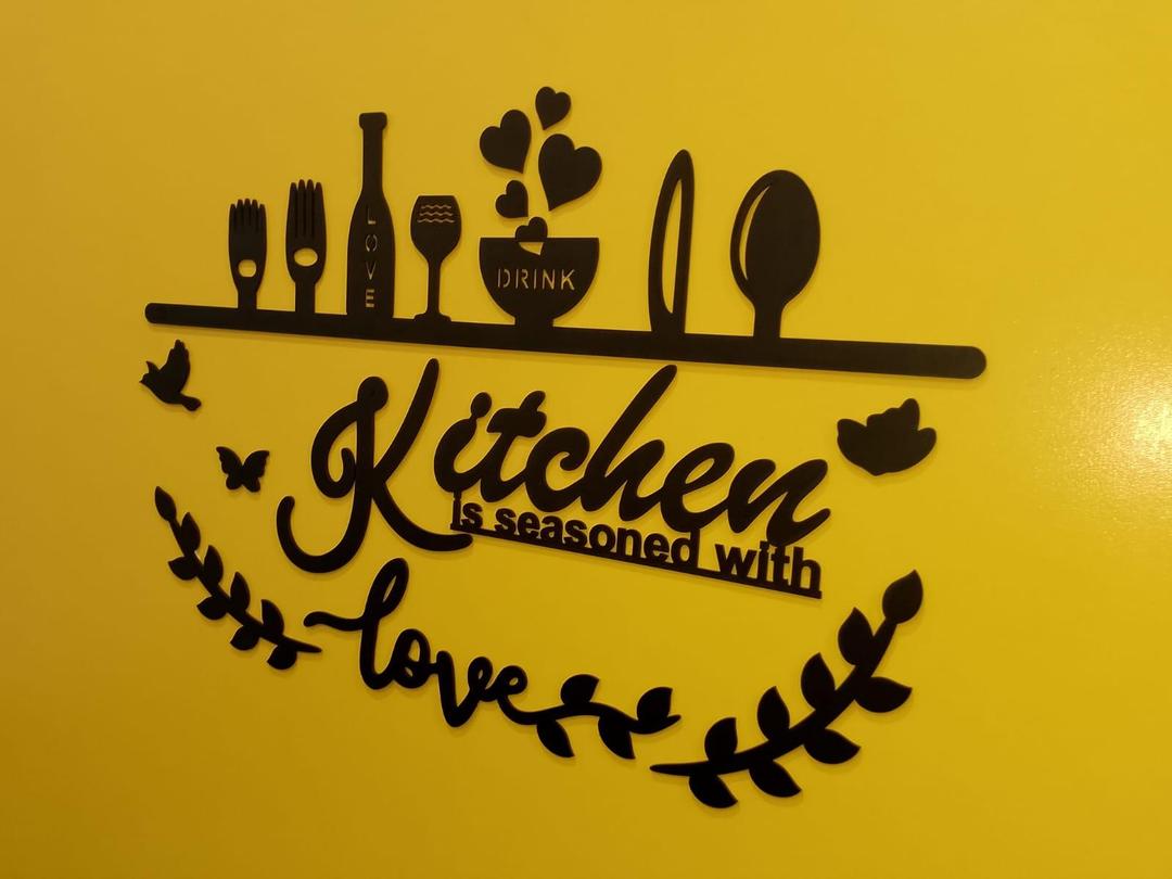 3D Kitchen Wall Art Black Laser Cut Decor - Image 3