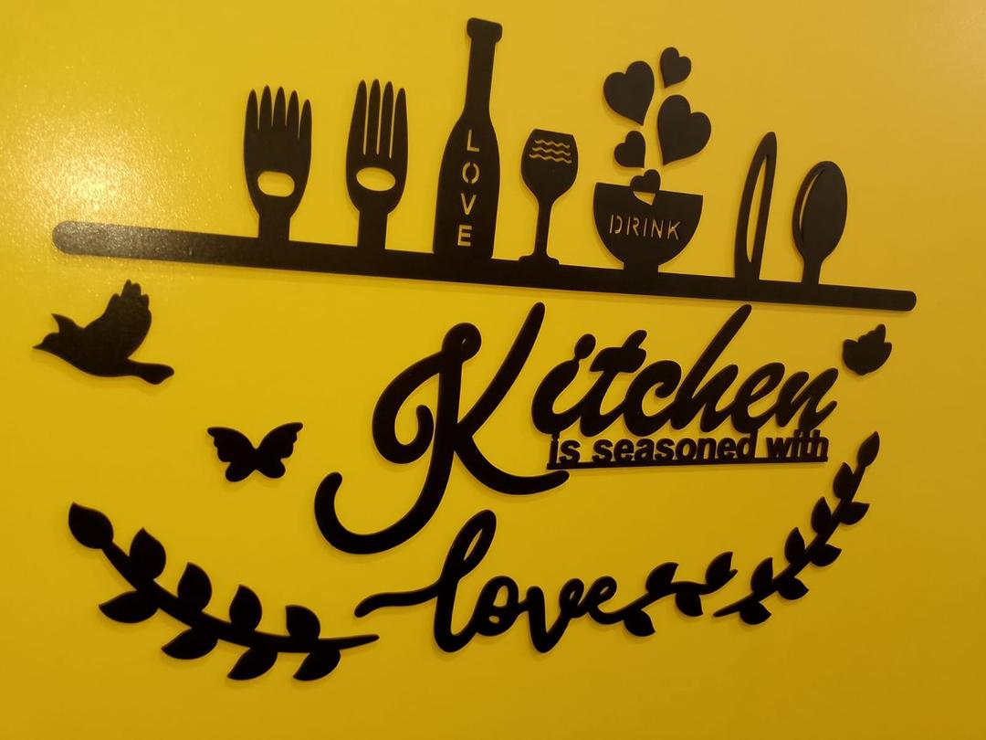 3D Kitchen Wall Art Black Laser Cut Decor - Image 4