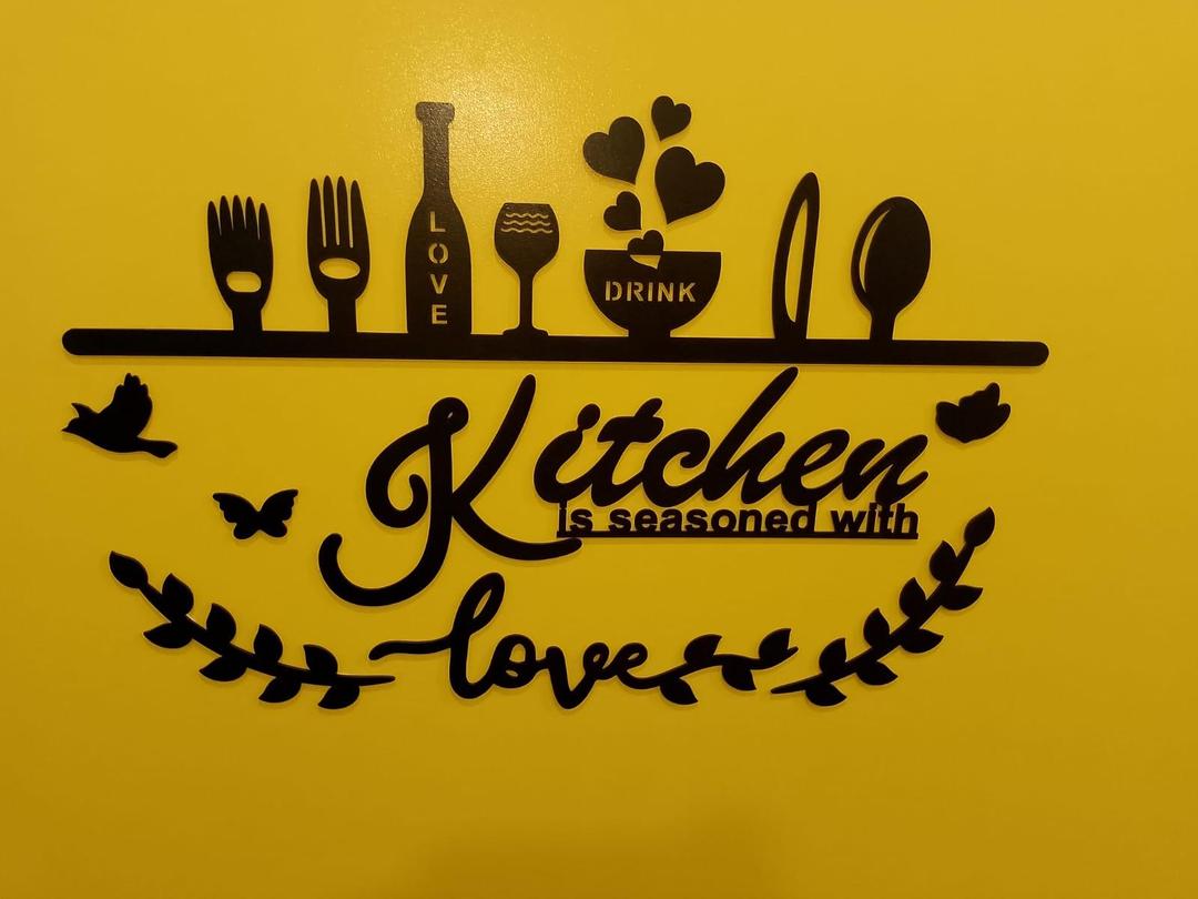 3D Kitchen Wall Art Black Laser Cut Decor - Image 5