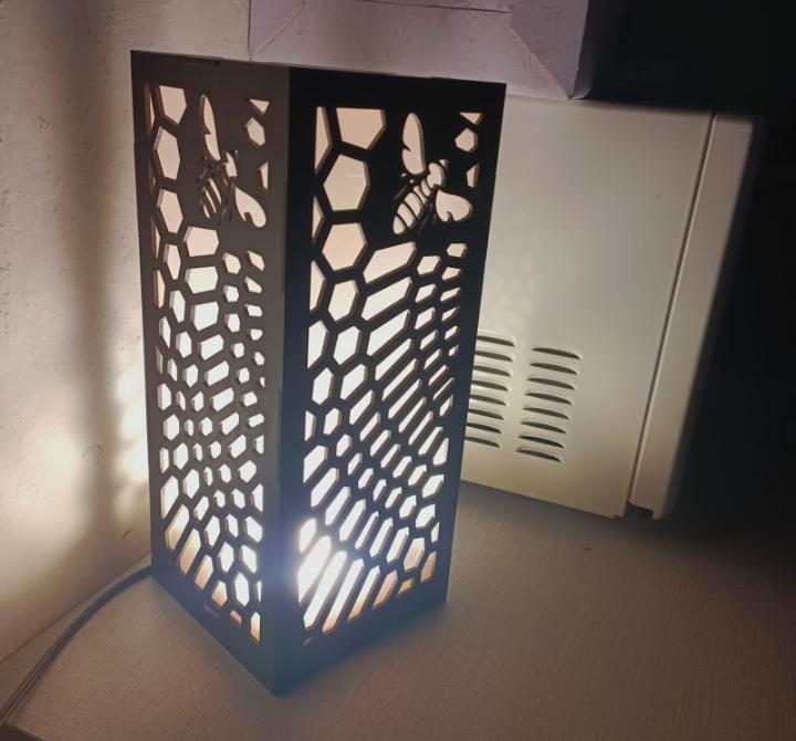 Rechargeable Honeycomb Bee Lamp 10.5" Dark Brown - Image 2