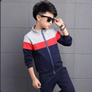 2 Pcs Boy's Fleece Printed Tracksuit
