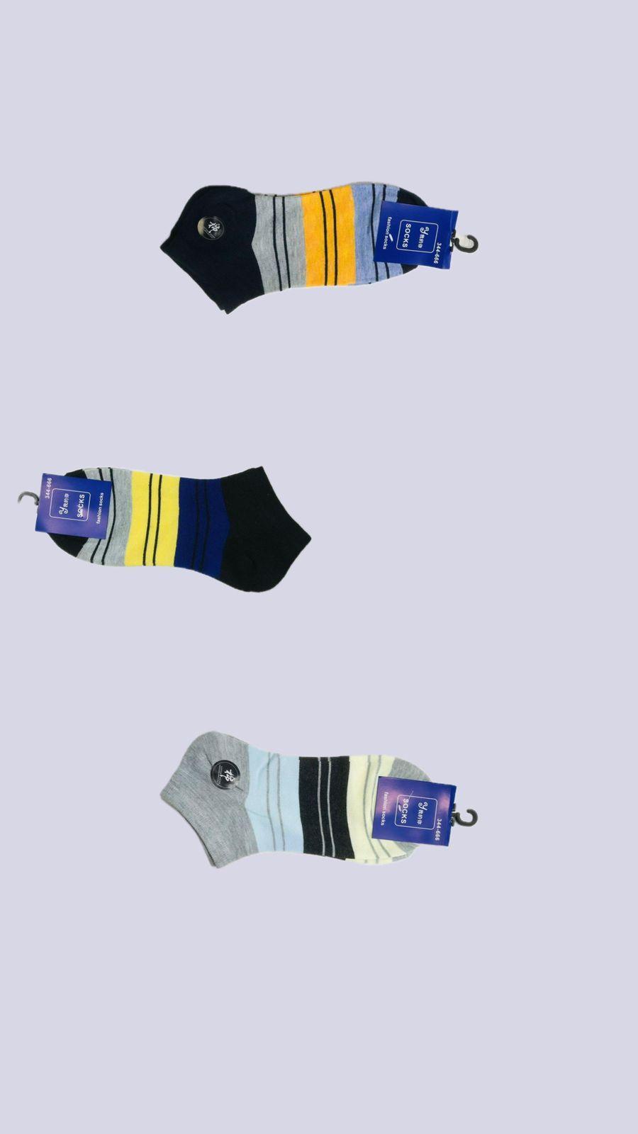 Men Cotton Warm Ankle Socks 3 Pcs Multicolor