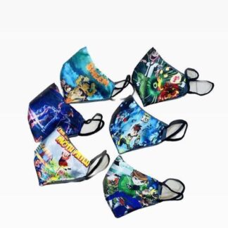 Kids Cotton Face Masks Pack of 6 Cartoon Design